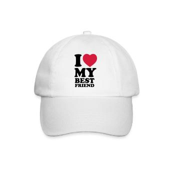 I love my bestfriend - Casquette classique - blanc/blanc - Devant