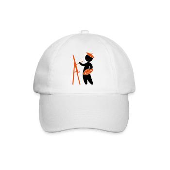 A painter working on his masterpiece - Baseball Cap - white/white - Front