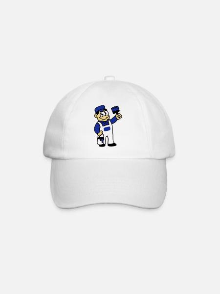 Peintre au pinceau et de la peinture - Casquette classique - blanc/blanc