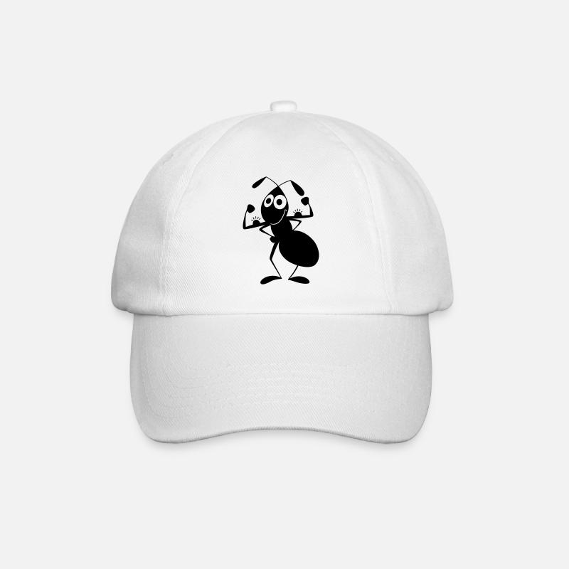 strong ant - Baseball Cap - white/white