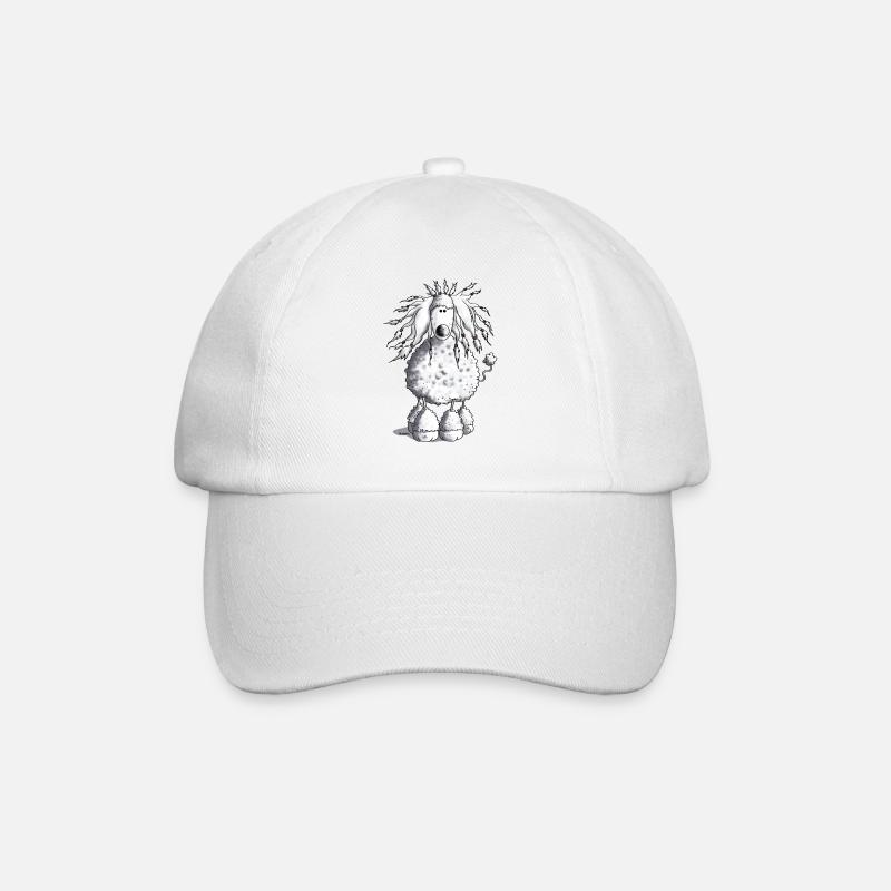 Wuscheliger Pudel - Hund - Baseballkappe - Weiß/Weiß