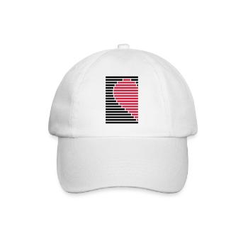 heart partner shirt left - Baseball Cap - white/white - Front