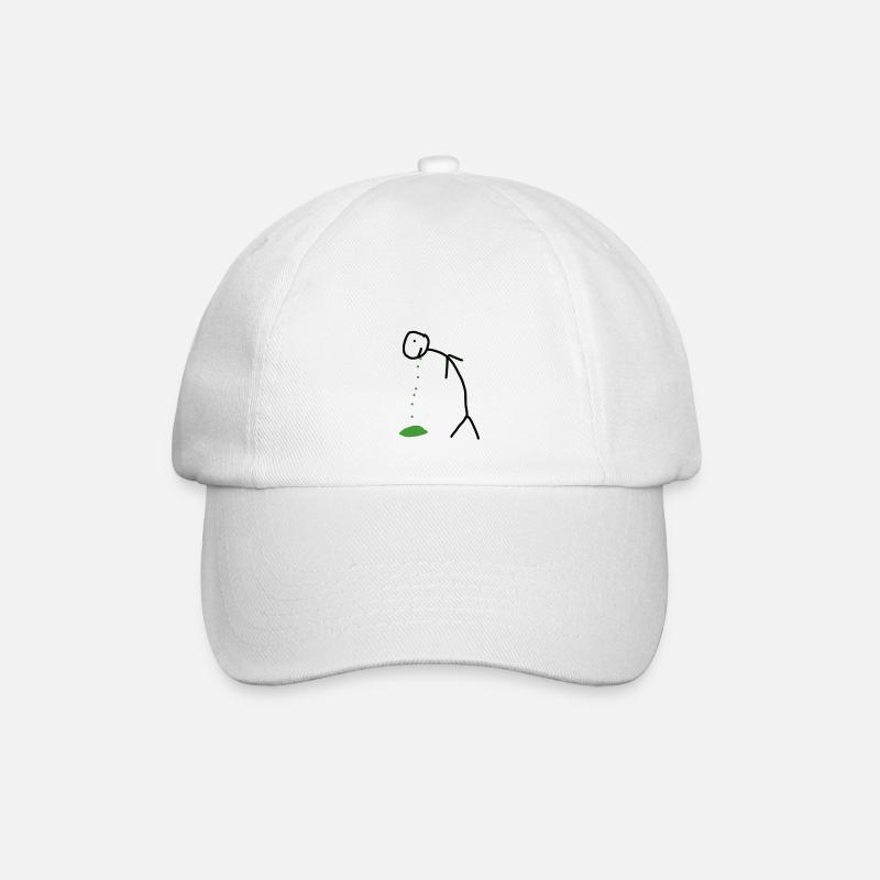 Kotzendes Strichmännchen - Baseballkappe - Weiß/Weiß