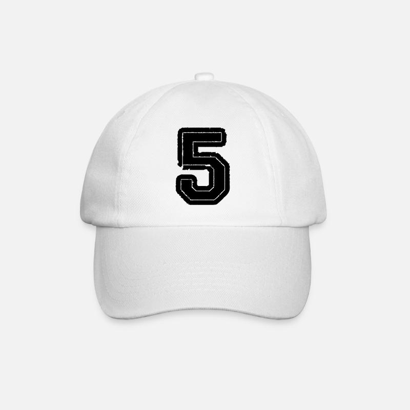 5 - Baseballkappe - Weiß/Weiß