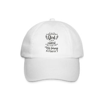 Jesus shirt - God is in control - Sort - Casquette classique - blanc/blanc - Devant