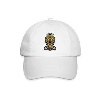 tete de mort mexicaine crane skull mexicain - Casquette classique - blanc/blanc - Devant