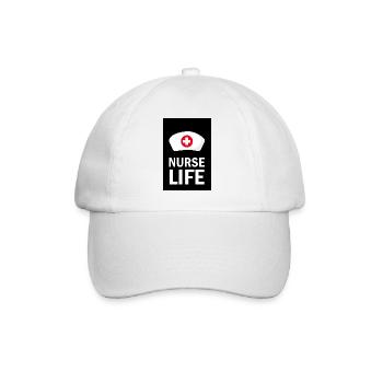 Nurse Nurse Life lettering logo proud - Baseball Cap - white/white - Front