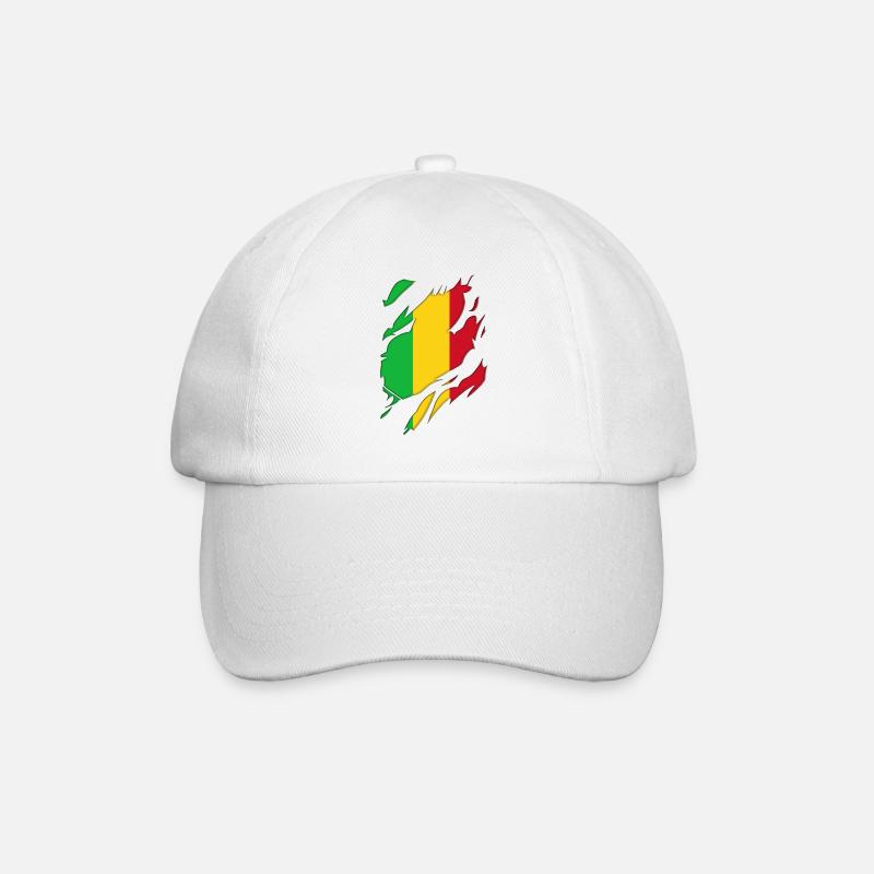 Motif déchiré du drapeau du Mali - Casquette classique - blanc/blanc