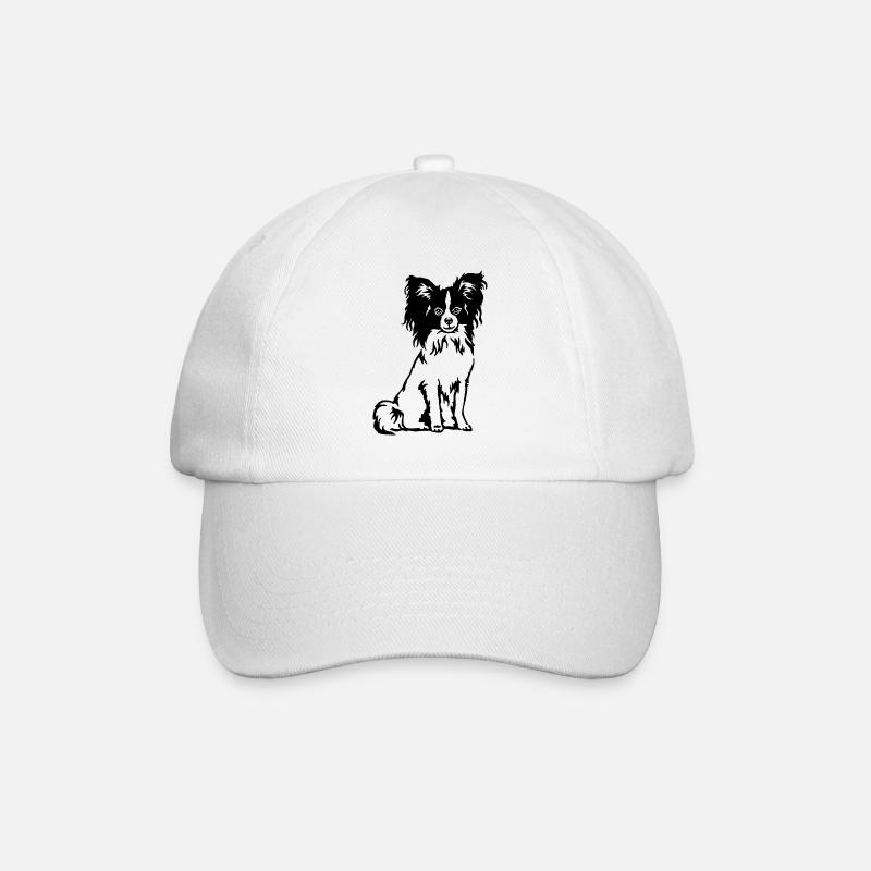 Épagneul Papillon - Casquette classique - blanc/blanc