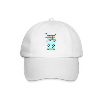 Tablette de chocolat kawaii - Cute chocolate bar - Casquette classique - blanc/blanc - Devant