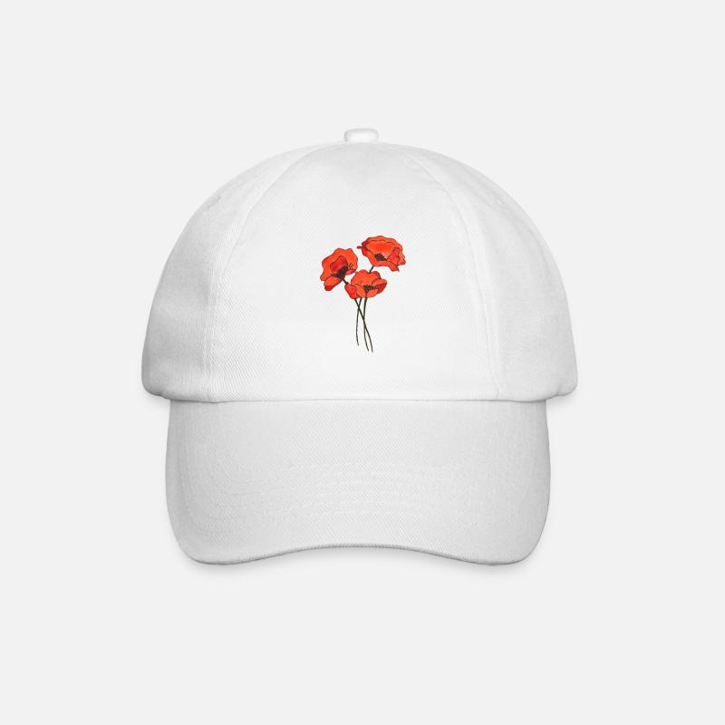 Trio de coquelicots - Casquette classique - blanc/blanc