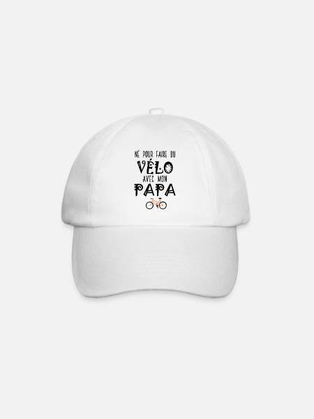 né pour faire du vélo avec papa - Casquette classique - blanc/blanc