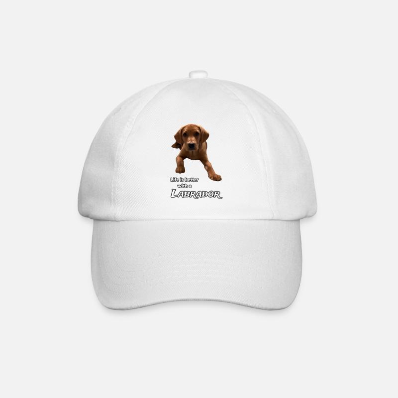 Das Leben ist besser mit einem Labrador - Baseballkappe - Weiß/Weiß