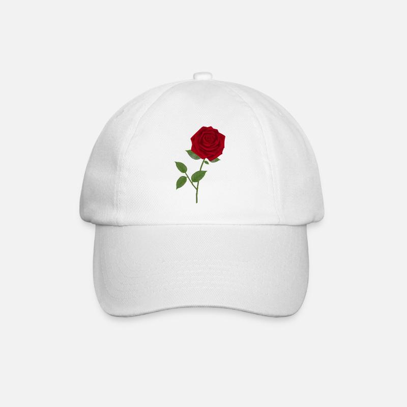 Roses - Baseball Cap - white/white