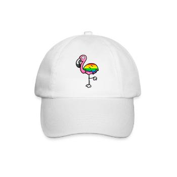 flamingo6 - Rainbow - Baseballkappe - Weiß/Weiß - Vorne