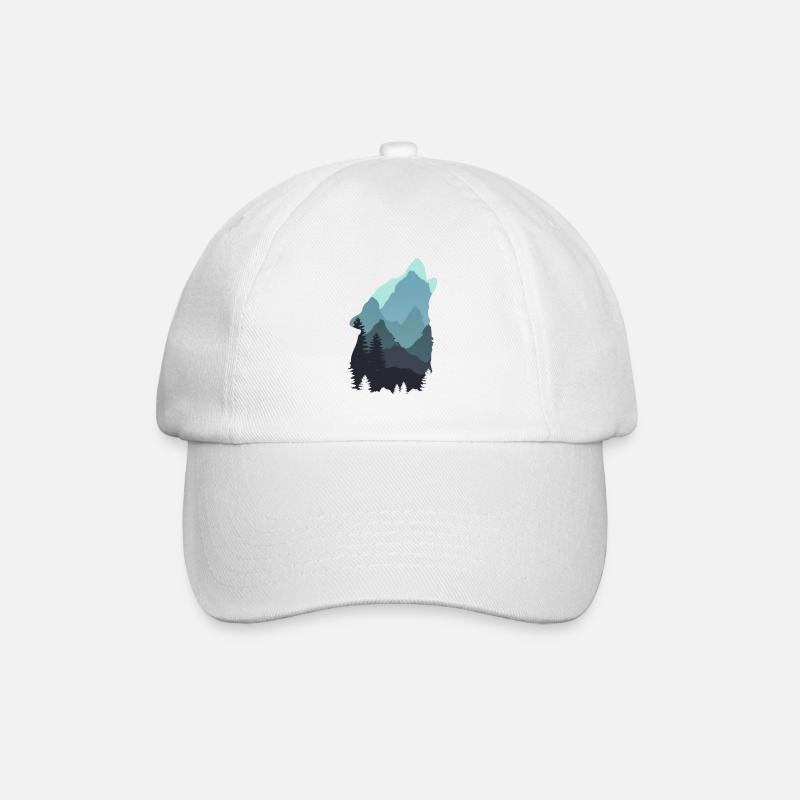Wolf - Baseballkappe - Weiß/Weiß