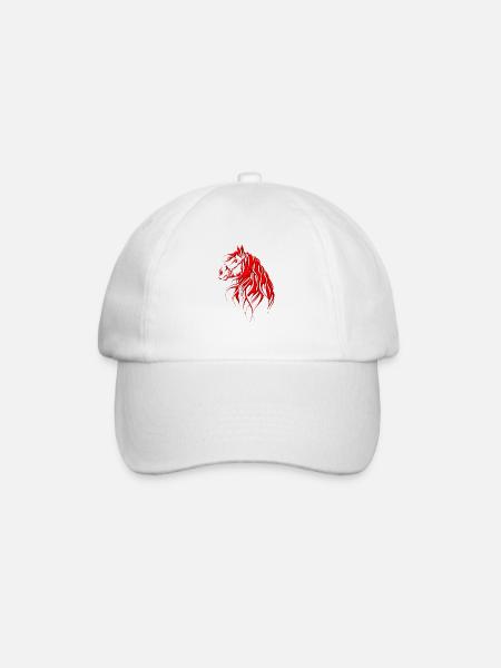 Pferd - Pferd - Renntier - Baseballkappe - Weiß/Weiß