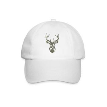 Cool Stag Illustration - Baseball Cap - white/white - Front