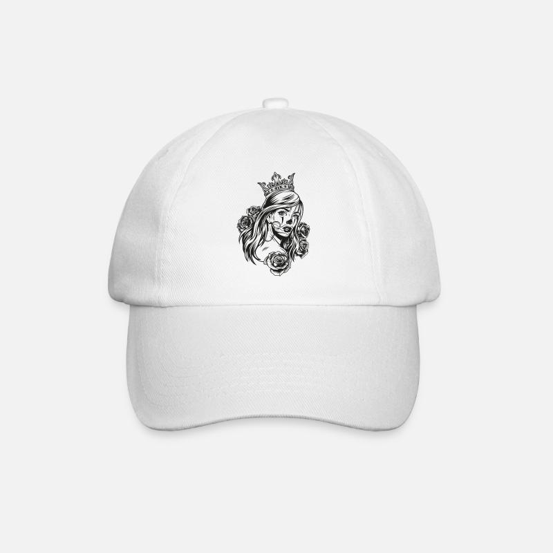 Queen Kopf (Partnermotiv) - Baseballkappe - Weiß/Weiß