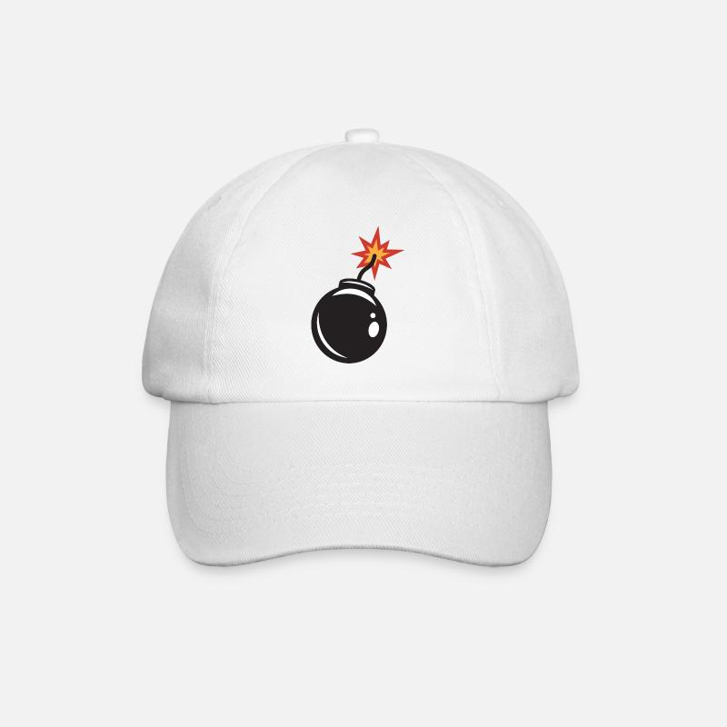 boom - Baseball Cap - white/white