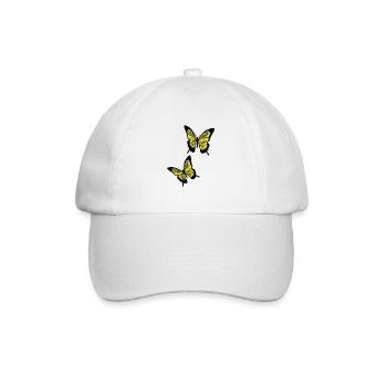 Gelbe Schmetterlinge - Baseballkappe - Weiß/Weiß - Vorne