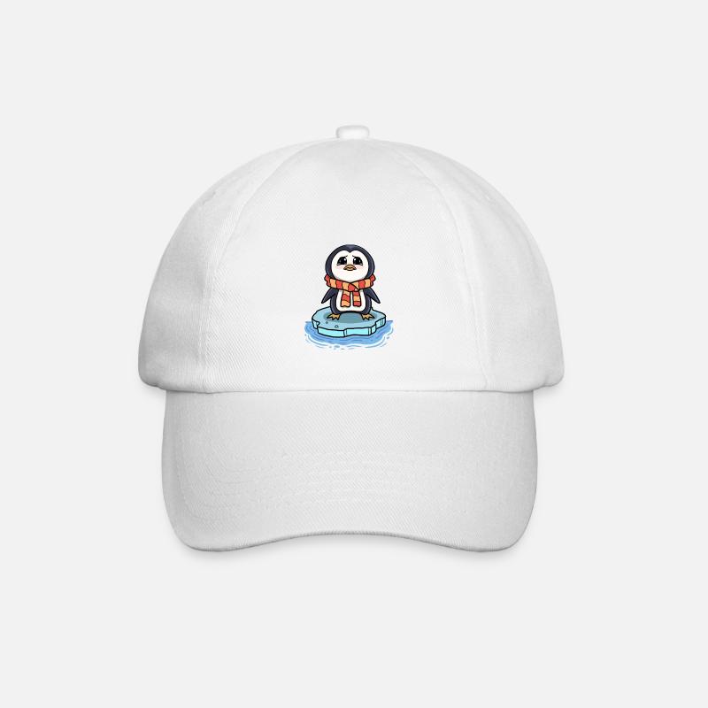 Trauriger Pinguin Eisscholle Klimawandel - Baseballkappe - Weiß/Weiß