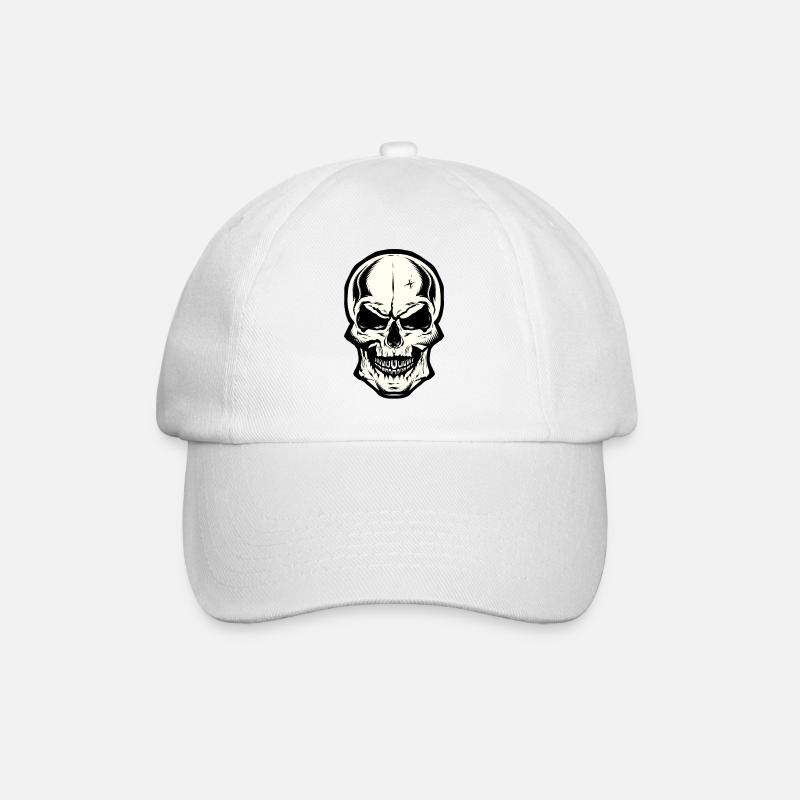 tete de mort crane pirate - Casquette classique - blanc/blanc