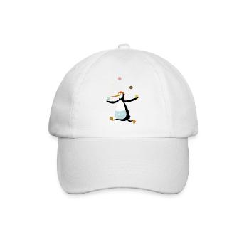 Pinguin jongliert Eis - Baseballkappe - Weiß/Weiß - Vorne