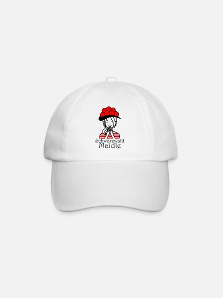 Lustiges Schwarzwald Maidle Bollenhut Design - Baseballkappe - Weiß/Weiß