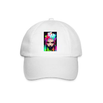 Evil Cyber Goth Girl Neon Colors Dreadlocks Punk - Casquette classique - blanc/blanc - Devant