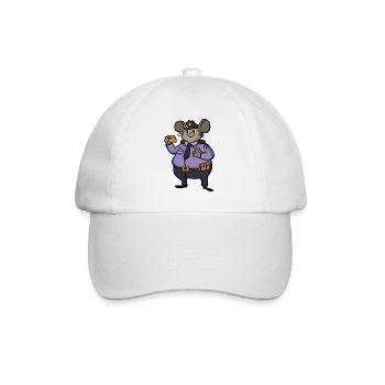 Mäuse Polizistin / Polizisten Maus - Baseballkappe - Weiß/Weiß - Vorne