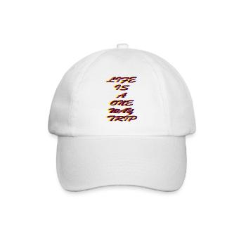 Life is a one way trip - Baseballkappe - Weiß/Weiß - Vorne
