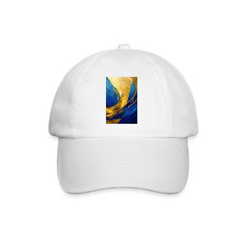 Abstract Painting in Blue and Gold - Baseballkappe - Weiß/Weiß - Vorne