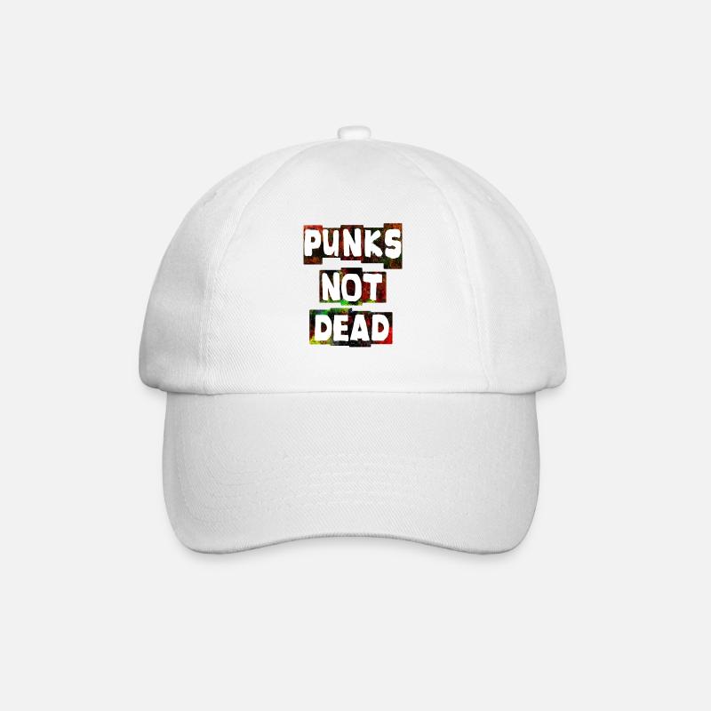 PUNKS NOT DEAD Punk Punks rocker ska punk - Baseball Cap - white/white