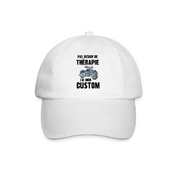 pas besoin de thérapie j'ai mon custom - Casquette classique - blanc/blanc - Devant