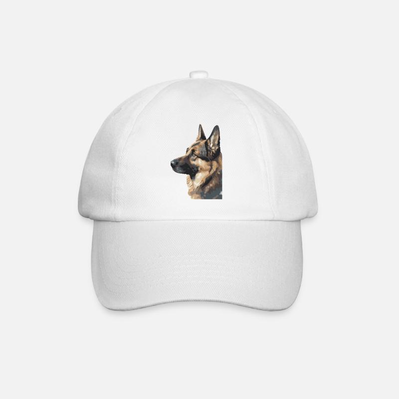 Deutscher Schäferhund Wasserfarben - Baseballkappe - Weiß/Weiß