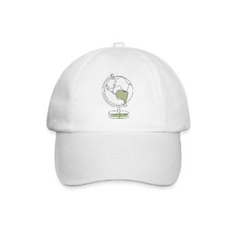 Weltkugel Südamerika grüner Lineart Kontinent - Baseballkappe - Weiß/Weiß - Vorne