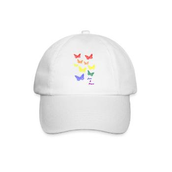 butterflies lgbtq love and peace - Baseballkappe - Weiß/Weiß - Vorne