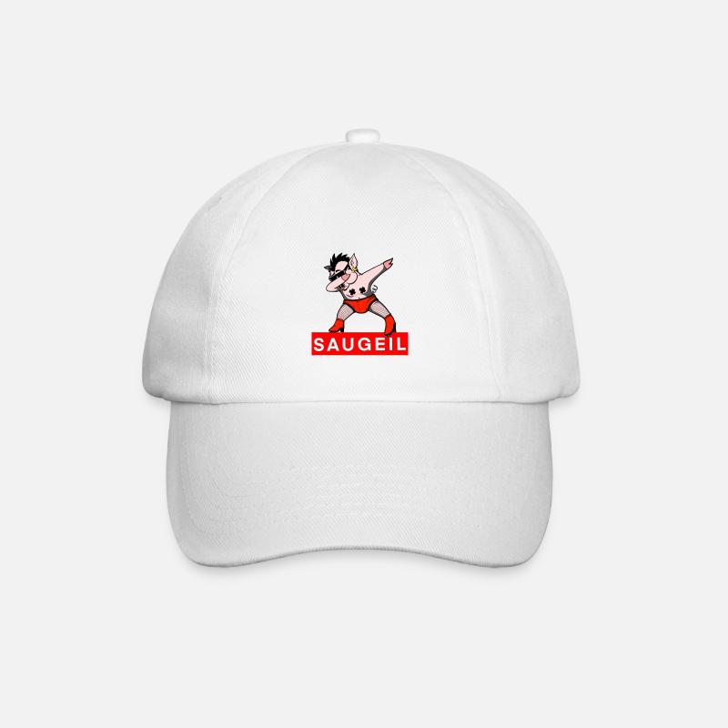 Schwein DAB Saugeil - Baseballkappe - Weiß/Weiß