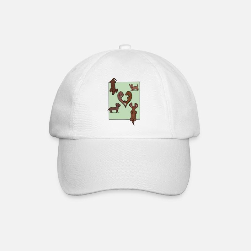 Dachshund - Baseball Cap - white/white