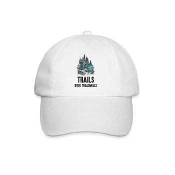 Trailrunning - Trails über Laufbänder - Baseballkappe - Weiß/Weiß - Vorne