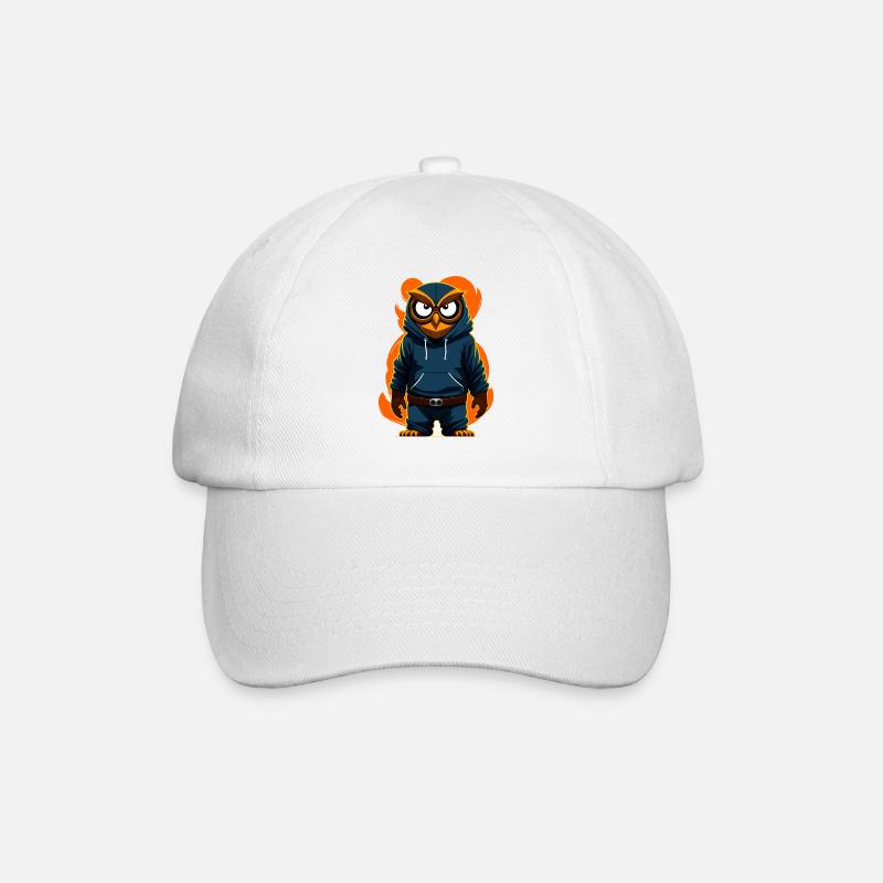 Eule Mit Hoodie - Baseballkappe - Weiß/Weiß