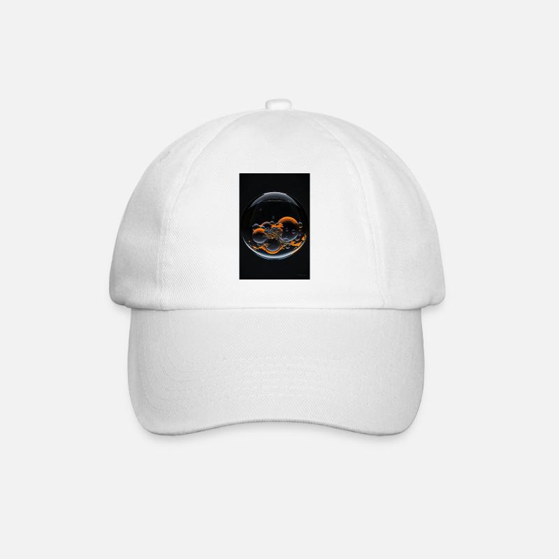 Clouds in a bubble orange 2 - Baseball Cap - white/white