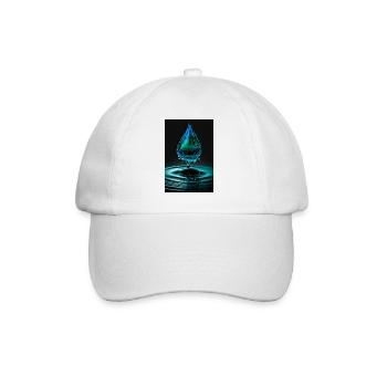 Tropfen cyan 3 - Baseballkappe - Weiß/Weiß - Vorne