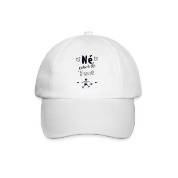 Né pour le foot - Casquette classique - blanc/blanc - Devant