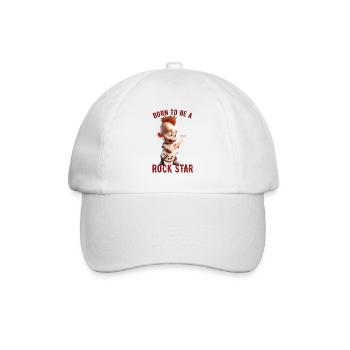 Né pour être une rock star 1 - Casquette classique - blanc/blanc - Devant