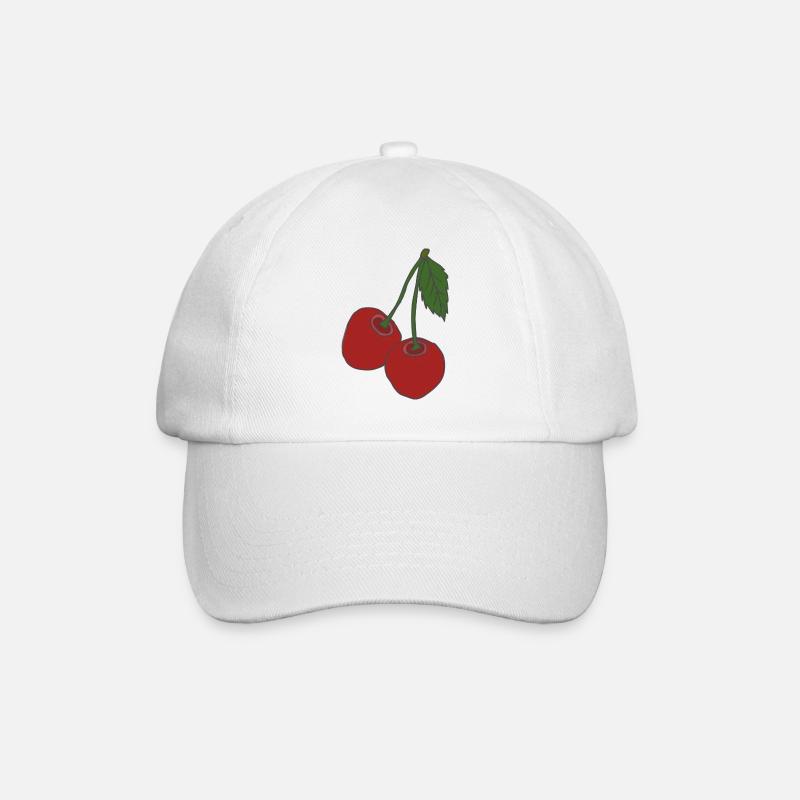 cherries - Baseball Cap - white/white