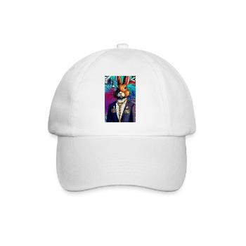 Lapin d’affaires, style urbain moderne | Pop art - Casquette classique - blanc/blanc - Devant