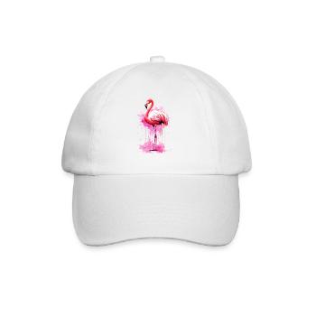 Flamant rose Oiseau Exotique Éclaboussure d’été Rose - Casquette classique - blanc/blanc - Devant