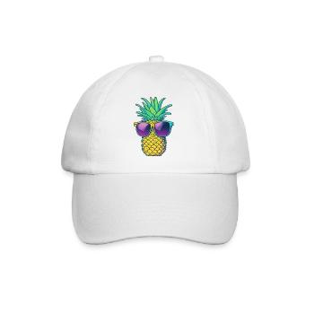 Pineapple with sunglasses - Baseball Cap - white/white - Front
